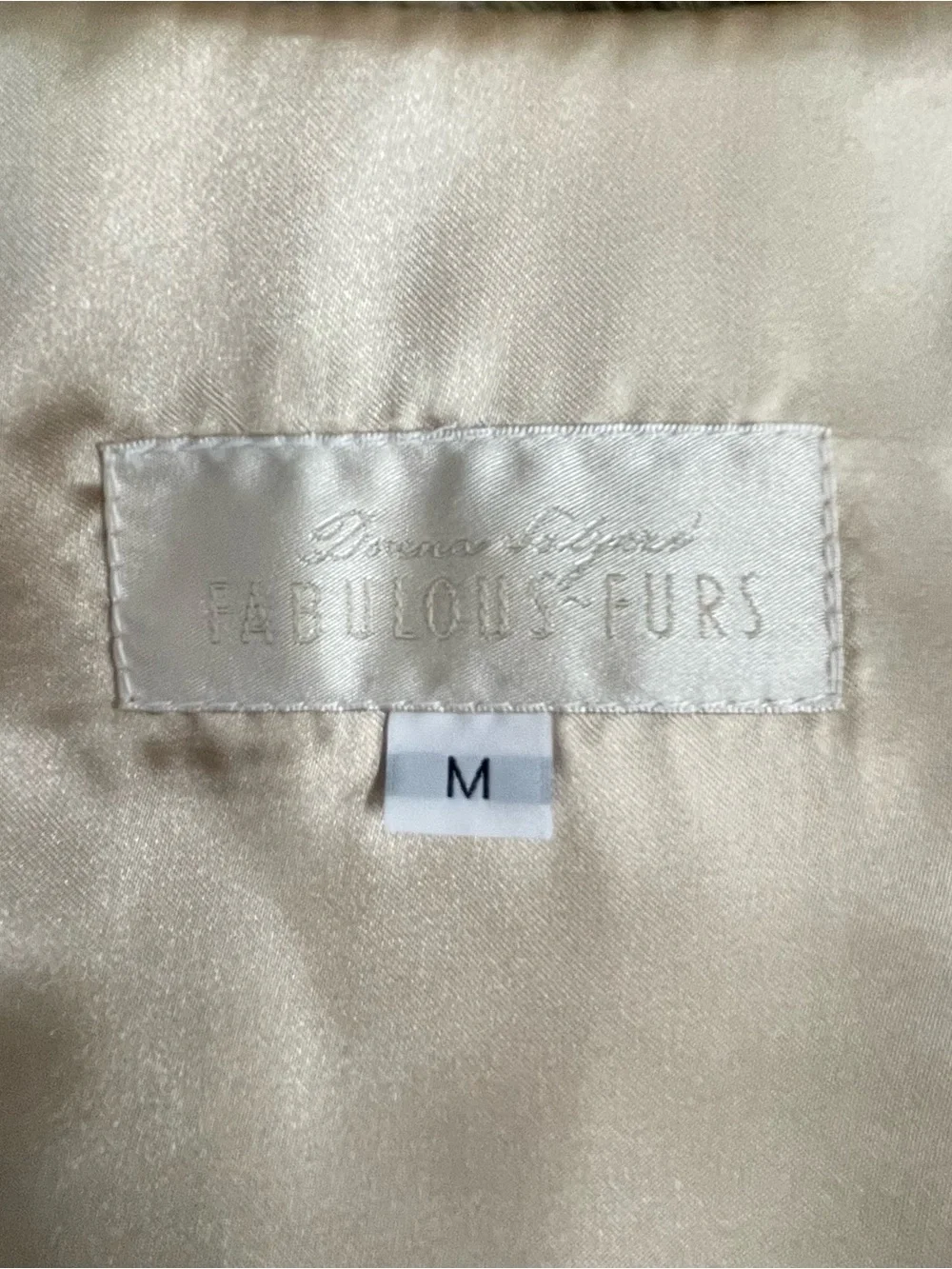 Fabulous Furs Diane Gilman Faux Fur Jacket M Brown Cream Hook Close Coat - Picture 4 of 4